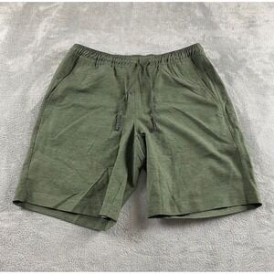 Copper & Oak Mens Green Textured Drawstring Shorts Medium 1437893 Activewear